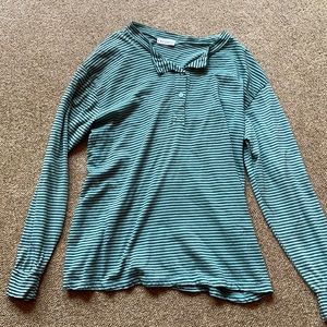 LACAUSA Striped button down top